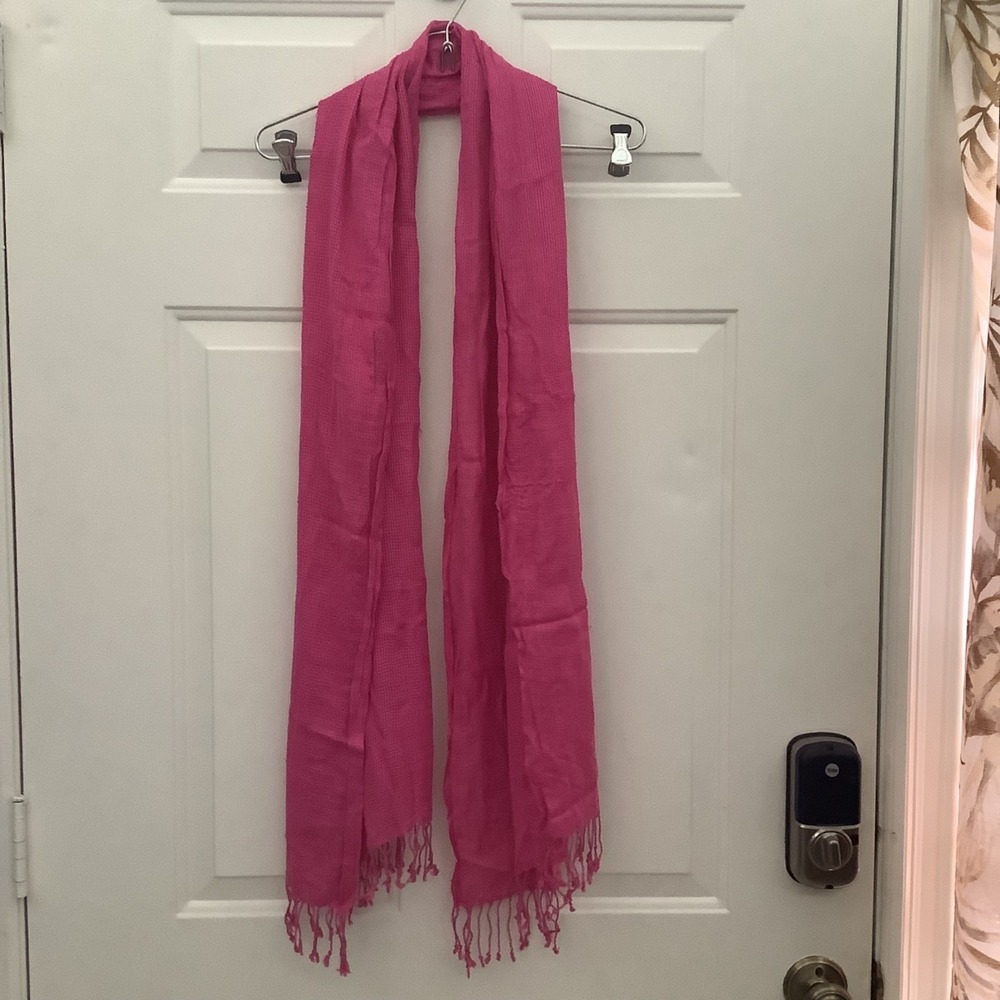 Pink Scarf Shawl‎ w/ Fringe 68 x 23